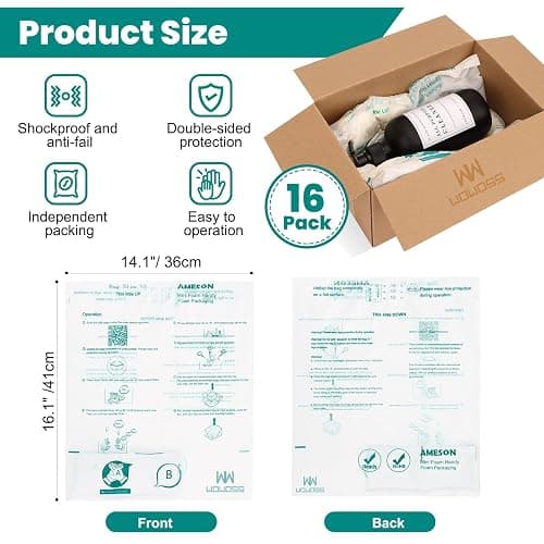 WOWOSS 16 Pack 16"x14" Expanding Packing Foam, Expanding Foam for PC/Electronic Components/Equipment/Fragile Items, Rapid Expansion, Stable & Secure, Easy to Use - Essential for Moving thumbnail 3