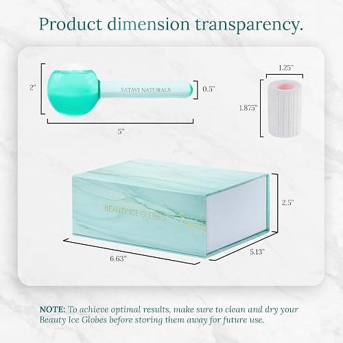 Satavi Naturals Beauty Ice Globes (Heat-Resistant & Freezer-Safe) Luxurious Facial Tools for Radiant Skin, Enhances Circulation to Tighten Skin, Reduce Puffiness, Minimize Pores, Alleviate Tension thumbnail 6