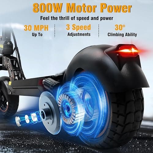 Electric Scooter Adults 1600/4000/6000W Motor 50 Miles Long Range & 40/45/50 MPH Top Speed 10" Off Road Tire Folding E-Scooter 60V/48V 20.8AH Battery Kick Scooter with Detachable Seat for Commuter thumbnail 3