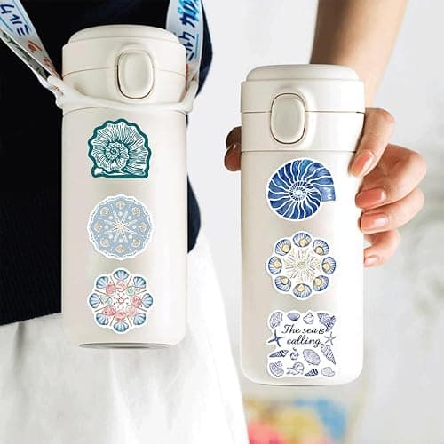 100pcs Aesthetic Stickers for Girl Cute Ocean Beach Waterproof Vinyl Decal Suitable for Water Bottles,Laptop,Luggage,Teens Adults,Keyboards,Backpacks,Skateboards,Water Bottles,Scrapbooks（Blue Coast thumbnail 7