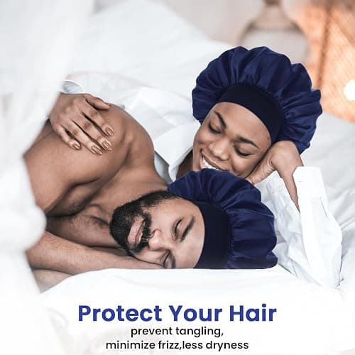WLLHYF Silk Bonnet for Men, Satin Bonnet Elastic Band Silk Sleep Cap Soft Adjustable Hair Cap Hair Wrap for Women Sleeping thumbnail 8