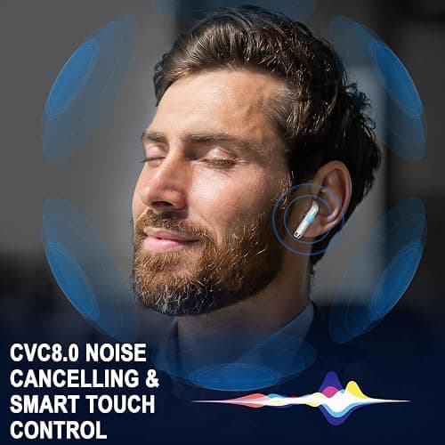 Wireless Bluetooth 5.4 Earbuds, Ear Buds LED Power Display Headphones 6D Stereo, Bluetooth Earbuds in-Ear Noise Cancelling Mic, 40H Playback Mini Case IP7 Waterproof Sports Earphones for Android iOS thumbnail 2