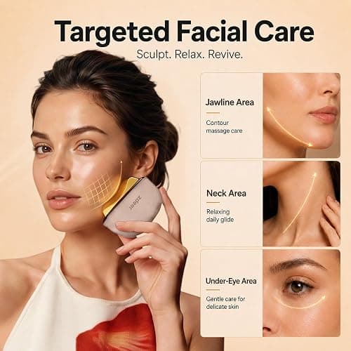 ZDEER GS5 Electric Heated Gua Sha Tool, Red Light Face Massager, Pink | Brass Facial Massager with Vibration, Beauty Device for Face & Neck, Skin Firming Device for Facial Sculpting, Gift for Women thumbnail 2