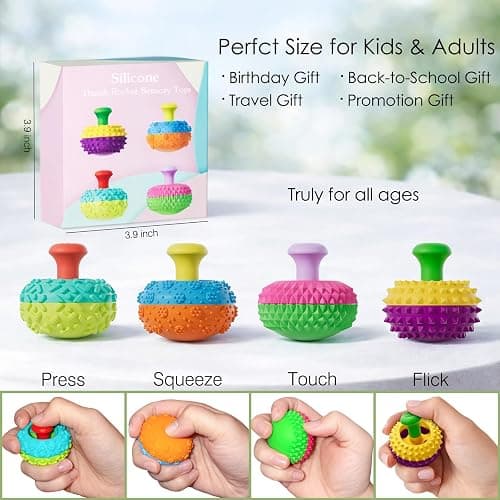 Silicone Thumb Rocker Fidget Toys for Kids Adults ,4PCS Stress Relief Sensory Toys for Autism ADHD Anxiety,Fun Textures Gadgets,Office Desk Toy,Stocking Stuffers for Women Men Teen Gifts thumbnail 7