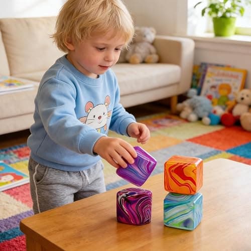 Squishy Stress Cube for Adults,Squishy Slow Rising Fidget Cube Sensory for Anxiety Stress Relief High Density Ice Squeeze Ball Cubes Pink thumbnail 4