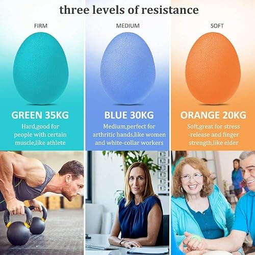 Hand Therapy Finger Exercise Grip Ball Egg Shape Strength Trainer Squeeze Stress Relieve thumbnail 3