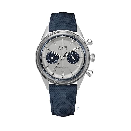 Timex Men's Marlin Jet Chronograph 40mm Watch - Blue Strap Silver-Tone Dial Silver-Tone Case - Image 1