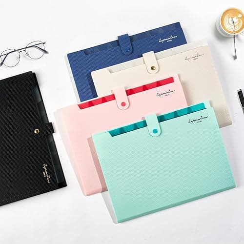 Sooez Accordion File Organizer 8 Pocket, Expanding File Folder with Labels, Folders for Document, Portable Paper Bill Receipt Organizer for Home School Office College Supplies, Letter A4 Size, Black thumbnail 4