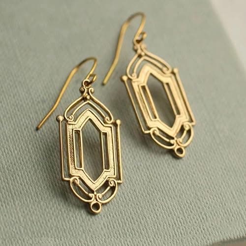 Gold Chandelier Earrings for Women Vintage Art Deco Earrings Gold Statement Drop Jewelry Accessories for Party Holiday Outfits Birthday Gifts Trendy Jewelry Gifts - Image 1