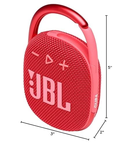 JBL Clip 4 Portable Bluetooth Speaker - Waterproof and Dustproof IP67, Mini Bluetooth Speaker for Travel, Outdoor and Home w/ 1 LED Flashlight Key Chain (Red) thumbnail 10