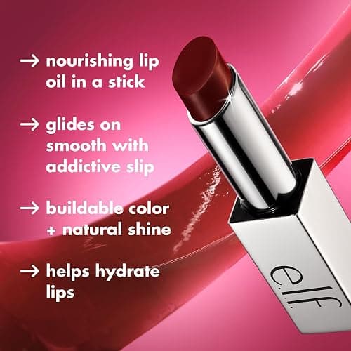e.l.f. Glow Reviver Lip Oil Stick, Tinted Lip Oil Stick, Non-Sticky & Hydrating for a Soft-Shine Finish, Vegan & Cruelty-Free, Rose Latte thumbnail 3