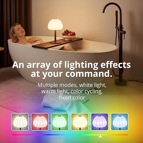 Hifree IP65 Waterproof Rechargeable Shower Lamp, RGB Fixed Color Mood Lamp | Touch RGB fixed color table lamp, non-slip metal base, soft frosted shade, fixed brightness, for shower bathroom thumbnail 2