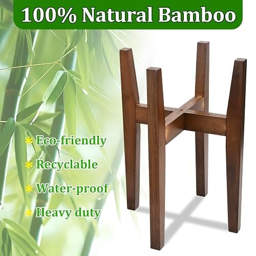 BADALU Indoor Plant Stand Adjustable Corner Wooden Stand Suitable for 8-12 Inch Pots Modern Flower Stand (Except Potted Plants) thumbnail 3