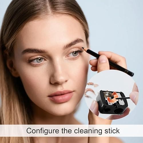 2 Pcs Eyeliner Sharpener, 2 Holes Makeup Sharpener for Large and Small Lip Pencils, Compact, Easy to Clean, Ideal for Eyeliner, Lip Liner & Eyebrow Pencils, Transparent Cover thumbnail 5