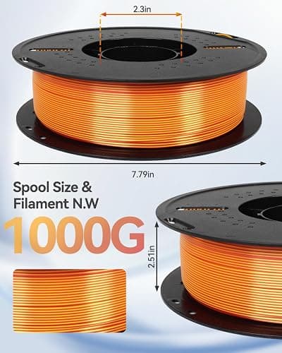 Epelay PLA 3D Printer Filament 1.75mm, Red Gold Dual Color Silk PLA, Shiny Silk 3D Printing Filament, Smooth Flow High Precision, Neatly Wound, +/-0.02mm, 1kg (2.2lbs), Fits FDM Printers thumbnail 2