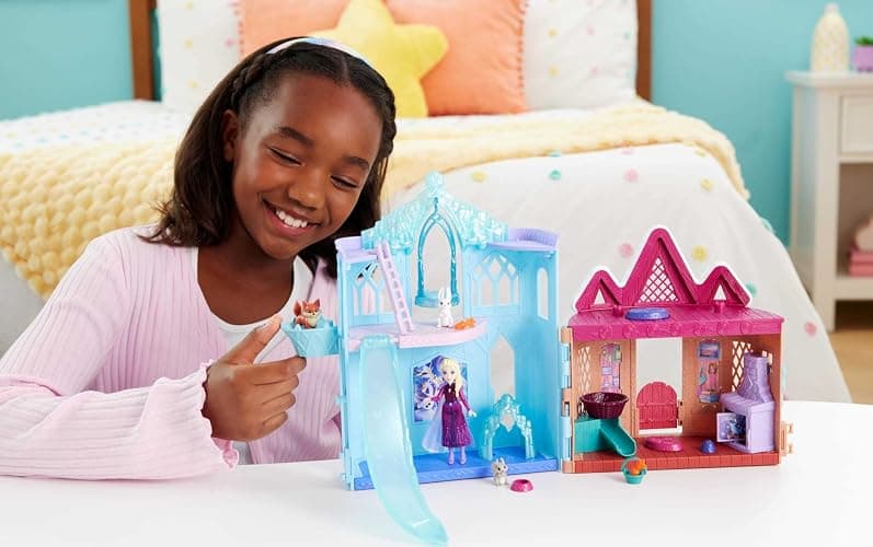 Mattel Disney Frozen Elsa Small Doll Playset w/ 10 Play Areas, 3 Animal Friends & 8 Accy, Storytime Stackers, Inspired by Animals of Arendelle thumbnail 2