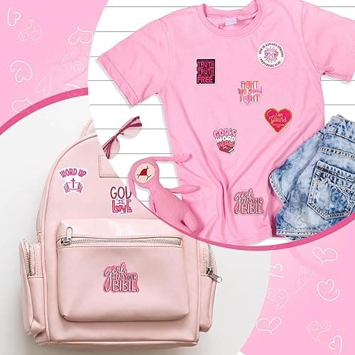 Lyrow 12 Pcs Bible Verse Christian Iron on Patches Religious Jesus Phrase Embroidery Set Christian Sew on Patches for Clothes Uniform Trucker Hat Jackets Jeans Backpack DIY Decorations(Pink Style) thumbnail 7