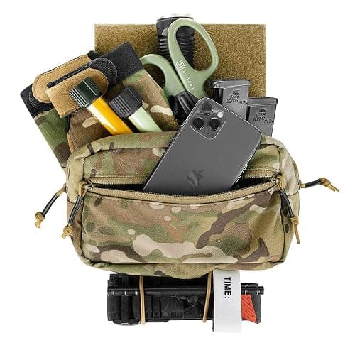 KRYDEX Tactical Drop Pouch Sub Abdominal Carrying Kit Bag Fanny Pack with Hook and Loop Panel for Tactical Vest Chest Rig (Camo) thumbnail 4