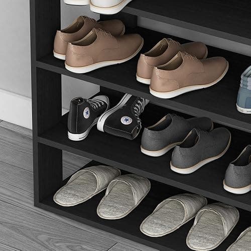 sogesfurniture 5-tier Wooden Shoes Rack Organizer with Storage Compartment, Free Standing Shoe Storage Shelf for Entryway, Living Room, Hallway, Doorway (29.5" Black) thumbnail 8