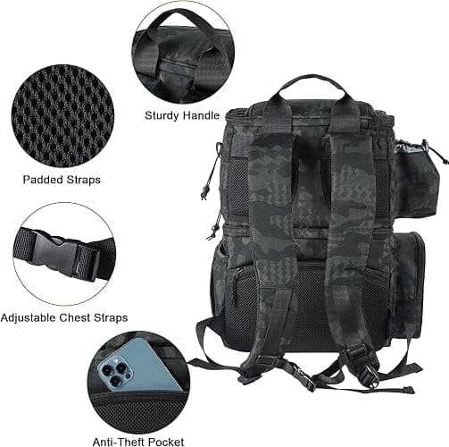 MATEIN Fishing Backpack with Rod Holder and Insulated Compartment | Large Cooler Fishing Rucksack for Men, Durable Water Resistant Tackle Bag for Anglers, Hunting, Hiking and Camping thumbnail 8