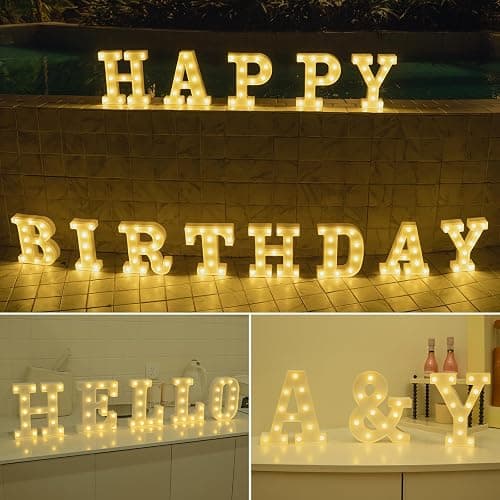 Foaky Light Up Letters,Marquee Letters,Engagement Party Decorations Letter Lights Sign for Night Light Wedding Birthday Party Christmas Lamp Home Bar Decoration (A) thumbnail 6