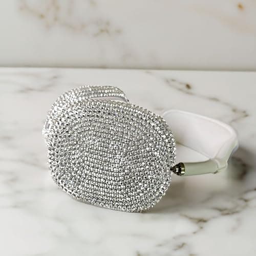 Glitter Case for Airpods Max, Bling Rhinestone Encrusted Apple Headphone Cover Design,Sparkling Cute Airpod pro max Ear Covers Protective Accessories thumbnail 2