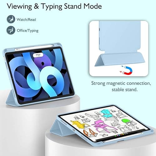 ZryXal iPad Air 11 Inch Case M3 2025 / M2 2024, iPad Air Case 5th Generation/4th Generation 2022/2020 10.9 Inch [Support Touch ID and Auto Wake/Sleep] (Sky Blue) thumbnail 5