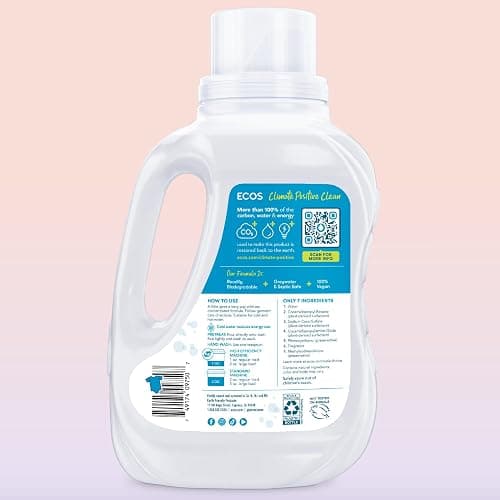 ECOS Laundry Detergent Liquid, 100 Loads - Dermatologist Tested Laundry Soap - Hypoallergenic, EPA Safer Choice Certified, Plant-Powered - Magnolia Lily, 50 Fl Oz (Pack of 2) thumbnail 2