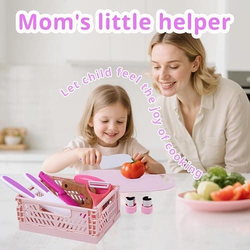 Montessori Kitchen Tools Set for Kids - 13 Piece Cooking & Baking Kit with Child-Safe Knives & Slicers for Ages 2-8 Years - Gift for Boys & Girls thumbnail 5