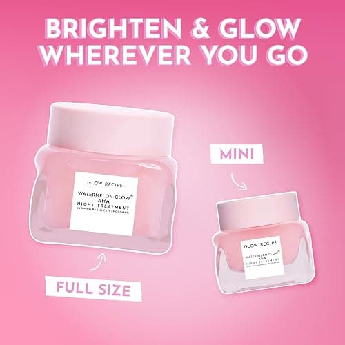 Glow Recipe Watermelon Glow AHA Night Treatment - Overnight Resurfacing Mask with AHA Complex, Hyaluronic Acid, Niacinamide & Watermelon Enzymes for Smooth, Glowing, Even-Toned Skin (60ml) thumbnail 9