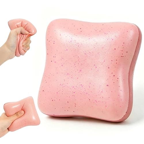 Bread Squishy Toy, Slow Rising Squishy Toys, Cute Food Fidget Toy, Sensory Squeeze Toy for Kids and Adults, Fun Desk Toy & Party Favor Gift (Pink) - Image 1