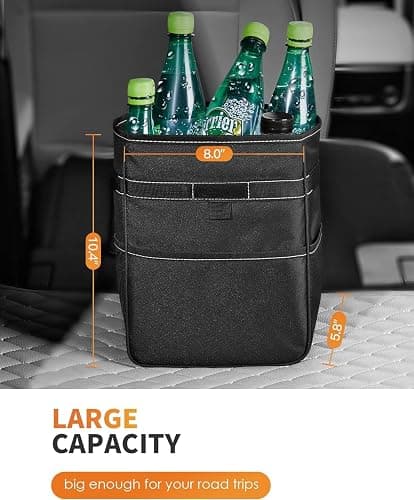 HOTOR Car Trash Can - Leak-Proof Car Organizer and Storage Bag for The Back/Front/Console of Any Cars,Sedans, SUVs & Trucks Easy-to-Install Car Accessory Interior thumbnail 6