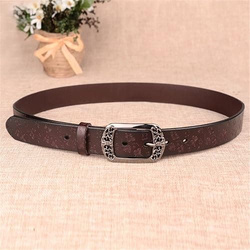 Worry-Free Shopping Women's Cowhide Leather Waist Belt Pin Buckle Butterfly Pattern for Jeans,Workwear thumbnail 6