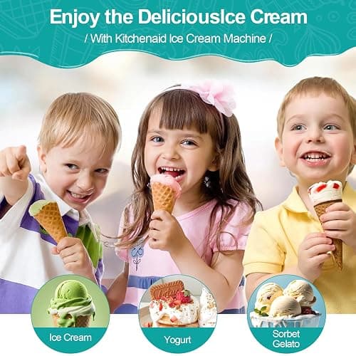 Ice Cream Maker Attachment for KitchenAid Stand Mixer, Ice Cream Bowl Compatible with 4.5Qt and Larger Stand Mixers, Ice Cream & Sorbet Gelato Maker Attachment, 2 Quart, White XTMZ thumbnail 8