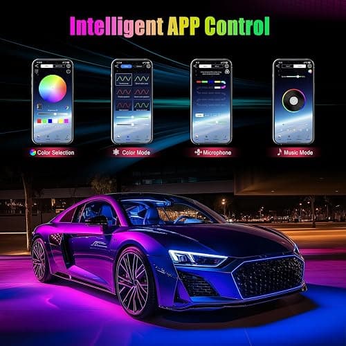 YiLaie Auto Innenbeleuchtung LED mit APP Steuerung und 16 Millionen Farben, Musikmodus, Farbspeicher, Auto zubehör Innenraum deko, Geschenke für Männer und Frauen, DC 5V thumbnail 3