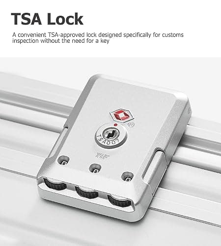 feilario 20in Aluminium Frame PC Hard Shell Spinner Wheels Luggage, Built-In TSA lock Carry on Suitcase, with Cup Holder, USB Port, Phone Holder thumbnail 8