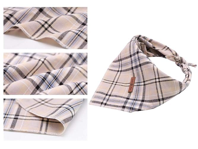 Lionet Paws Dog Bandana Washable Cotton Handkerchief Scarf Triangle Bandana for Small Medium Large Dogs Grey thumbnail 2