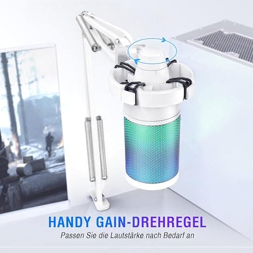 Fifine USB Mikrofon PC Gaming mit Arm, Microphone weiß für MAC PS4 PS5 mit Stummschalttaste, Popfilter, Shock Mount für Streaming Podcast Studio thumbnail 3