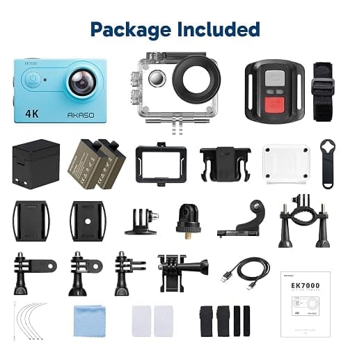 AKASO EK7000 4K30FPS 20MP WiFi Action Camera with EIS Ultra HD 131FT Waterproof Underwater Camera Remote Control 4X Zoom Support External Microphone Blue thumbnail 9