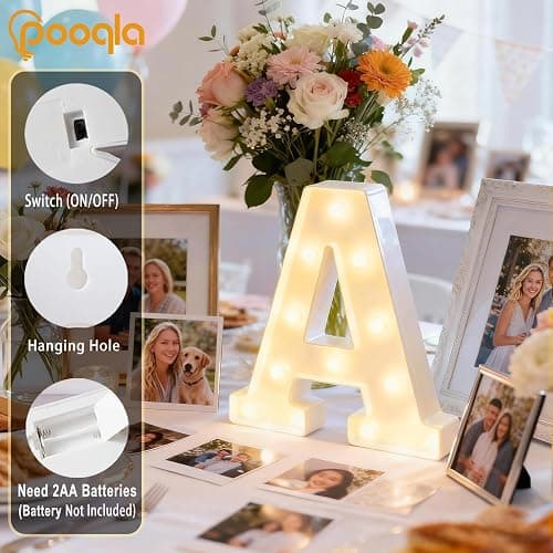 Pooqla LED Marquee Letter Lights Sign, Light Up Alphabet Letter for Home Party Wedding Decoration A thumbnail 3