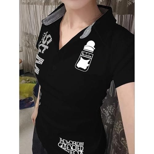 Y2k Grunge Polo Collared Shirts Women Button Down Crop Top 2000s Emo Vintage Streetwear Summer thumbnail 2