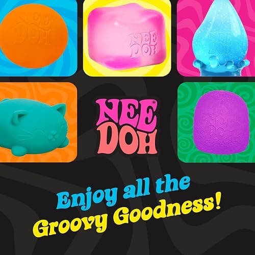 Schylling Teenie NeeDoh Fuzz Ball - Mini Sensory Toy with a Velvet Texture and Soft Cloud Squish - Ages 3 and Up - Color May Vary; Three Fuzz Balls Per Pack thumbnail 7