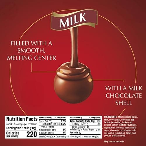 Lindt LINDOR Milk Chocolate Candy Truffles, Milk Chocolate with Melting Truffle Center, 15.2 oz. Bag thumbnail 5