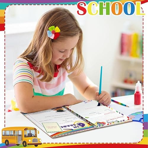 Motipuns School Memory Book Photo Album for Kids, School Years Keepsake Book Album Scrapbook from Preschool Through 12th Grade with 14 Pocket for Storage Portfolio Every Grade Pictures (Rainbow) thumbnail 5