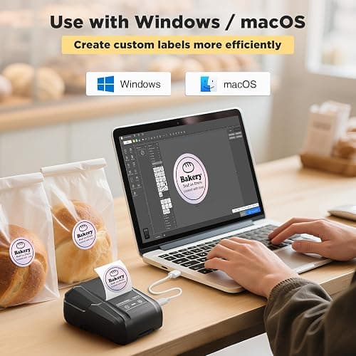 SUPVAN T50M Pro Bluetooth Label Maker Machine with Tape, Wide Waterproof Label, Versatile App with 40 Fonts and 650+ Icons, Inkless Labeler for Home, Kitchen, School, Office Organization, Black thumbnail 5