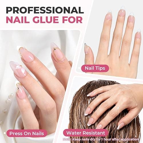 UNA GELLA 5 Pack 5g Solid Nail Glue, Air-Dry Strong Nail Glue for Press Ons | No U V/LED Lamp Needed Quick Drying Glue Gel for False Nails with Precise Gap-Filling Control thumbnail 2
