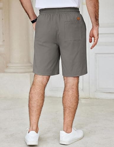 COOFANDY Men's Casual Shorts Cotton Elastic Waist Drawstring Shorts Lightweight Summer Beach Shorts thumbnail 2