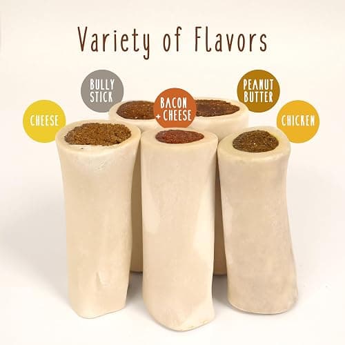 Cadet Stuffed Shin Bones for Dogs, Peanut Butter Flavor, Large, 5-6" | Long lasting dog chew bone for aggressive chewers, supports dental health, dog bones for large dogs, keeps dogs busy thumbnail 9