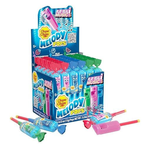 Chupa Chups Melody Pops, Assorted Flavors, Whistle Lollipops, Individually Wrapped Candy, 30 count - Image 1