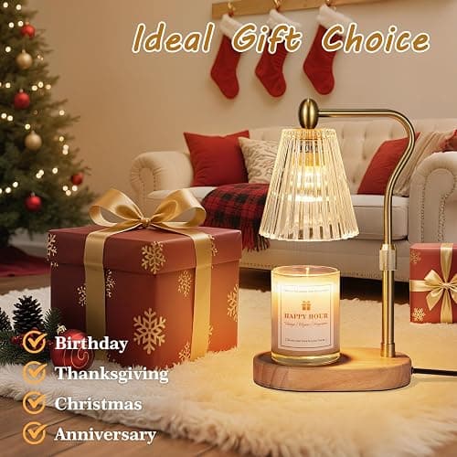 Imenlox Candle Warmer Lamp, with Timer and Dimmer, Adjustable Height, for Mom, Christmas Birthday Gifts for Women, House Warming Gifts Home Decor, Wax Warmer for Jar Candles(Amber) thumbnail 8